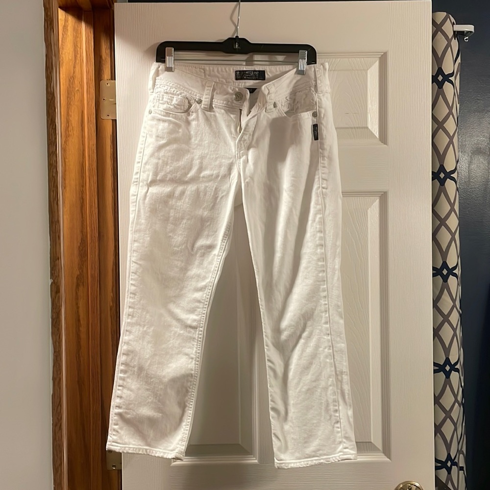 White ankle jeans high rise